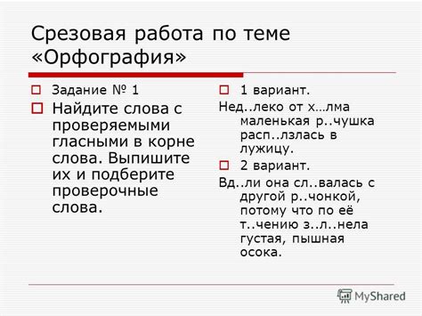 Что такое срезовая работа в школе?