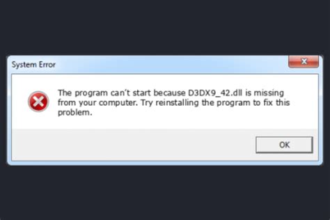  Другие возможные ошибки, связанные с D3dx9 42 dll 
