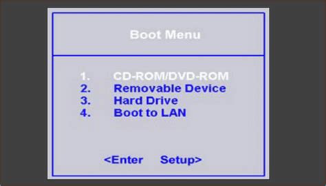 Boot menu: режимы работы